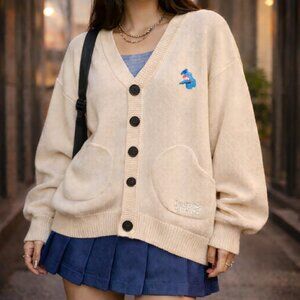 Melting Sadness RARE Karoro Christmas Beige Button Up Cardigan | SZ 3 - Large